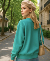 Comprar moletom feminino grosso com forro flanelado roxo casual térmico confortável para inverno em promoção